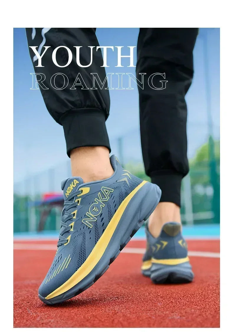 Men's Running Shoes Breathable Cushioning Luxury shoes Trainer Race Outdoor Couple Non-Slip Jogging Sneakers Mesh Off-road Shoes