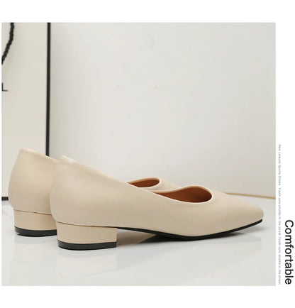 Spring Autumn Women Elegant Square Toe Low Heel Shallow Cut Single Shoes Casual Pumps Shoes for Women 35-41 Platform Shoes