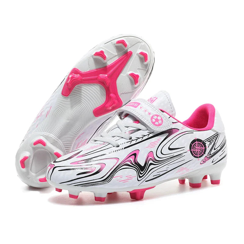 Kids Soccer Cleats Football Shoes Non Slip Breathable Lightweight Training Sneakers Boys Girls Children Football Match Boots