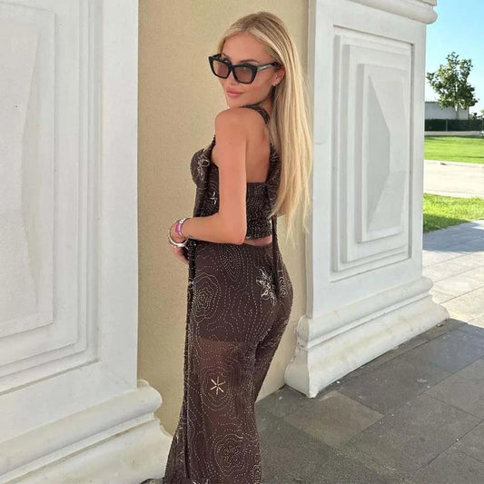 2025 Beads Crop Top Woman off Shoulder Tube Top Women Fashion Camisole Backless Tops for Women Summer Coquette Top Female