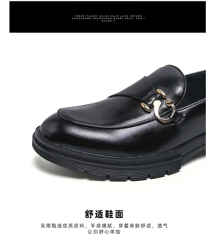 Men's Leather Loafers Slip On Office Casual Business Leather Shoes For Men Wedding Oxford Shoes Male Party Formal Derby Shoe Man