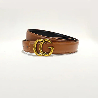 High Quality Luxury Designer Women's Fashion Genuine Leather Belts Female CG Letter Buckle  Dress Jeans Belts For Woman Elegant