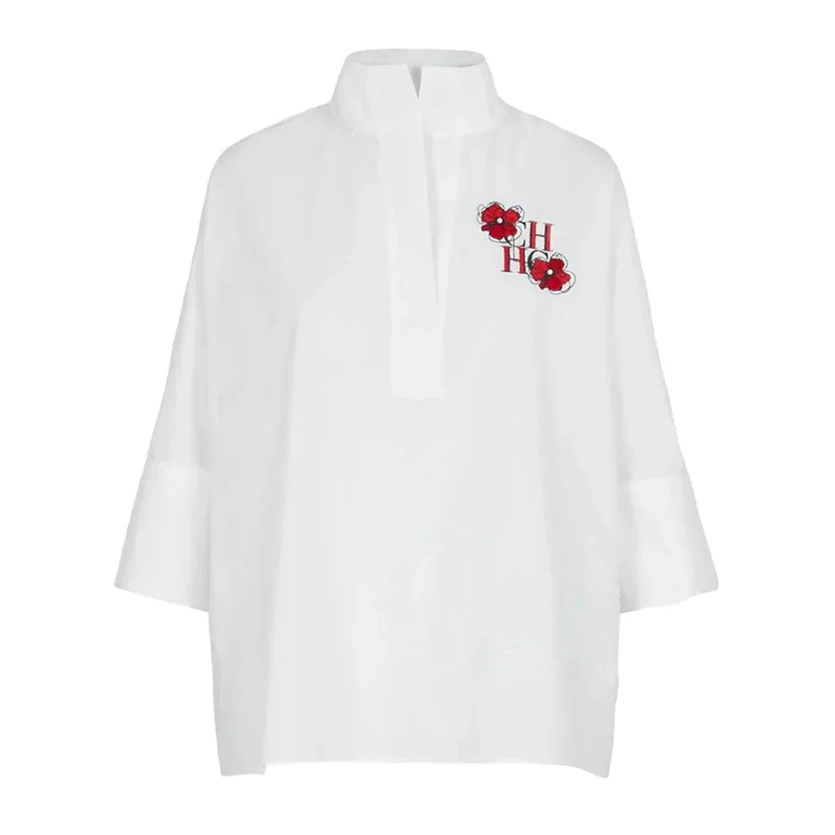 Women's T-shirt 2025 New White Cotton Top 3/4 Sleeves Simple