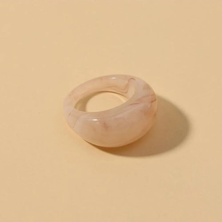 Round Rings For Women Big Kpop Finger Ring For Girls Punk Resin Ring