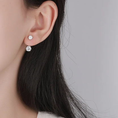 Moissanite Stud Earring with Certificates 925 Silver Lab Diamond Drop Earring 2-wearing Style Detachable Earcuff for Women