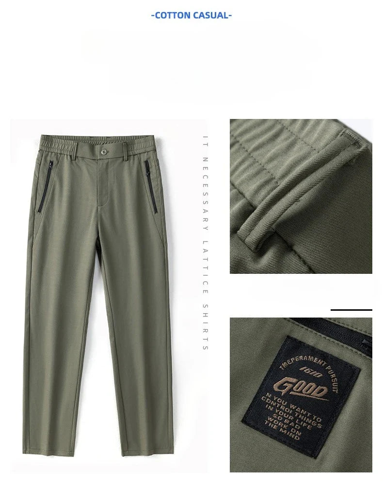 Fashion New in Men's Casual Pants Straight Slim Thin Korean Breathable Comfortable Brand Male Clothing Summer Trousers