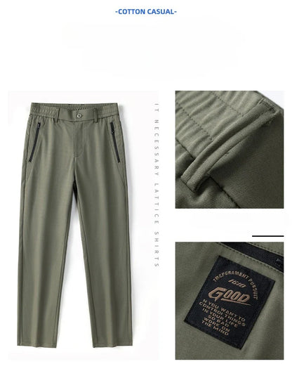 Fashion New in Men's Casual Pants Straight Slim Thin Korean Breathable Comfortable Brand Male Clothing Summer Trousers