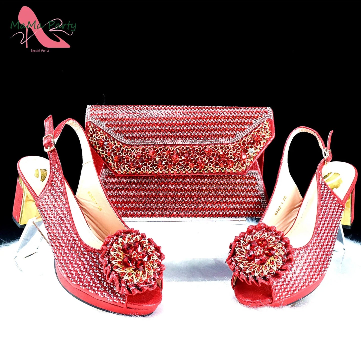 Italian Women Shoes Matching Bag Set in Green Color 7 CM Comfortable Heels with Plaform Elegant Peep Toe Sandals