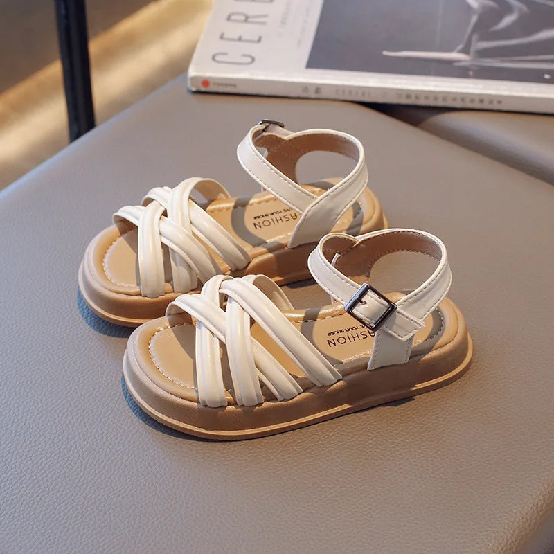 2026 Elegant Summer New Style Korean Version Princess Children's Sandals Elegant Open Toe Stylish Versatile Cute Student Sandals