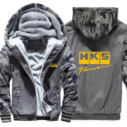 HKS Power and Sports Hoodies Men Streetwear Coat Wool Liner Jacket HKS Sweatshirts Warm Hoody