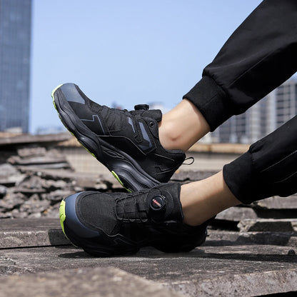 Steel Toe Safety Shoes Men, Anti-Puncture Anti-Smash Non Slip Industrial Work Boots, Lightweight CE New Work Safety Shoes