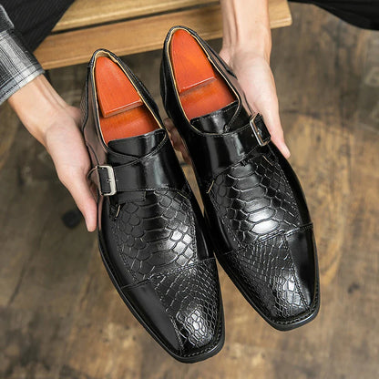 Leather Designer Brand Monks Snake Luxury Men Casual Office Business Man Loafers Mens Moccasins Driving Wedding Dress Male Shoes