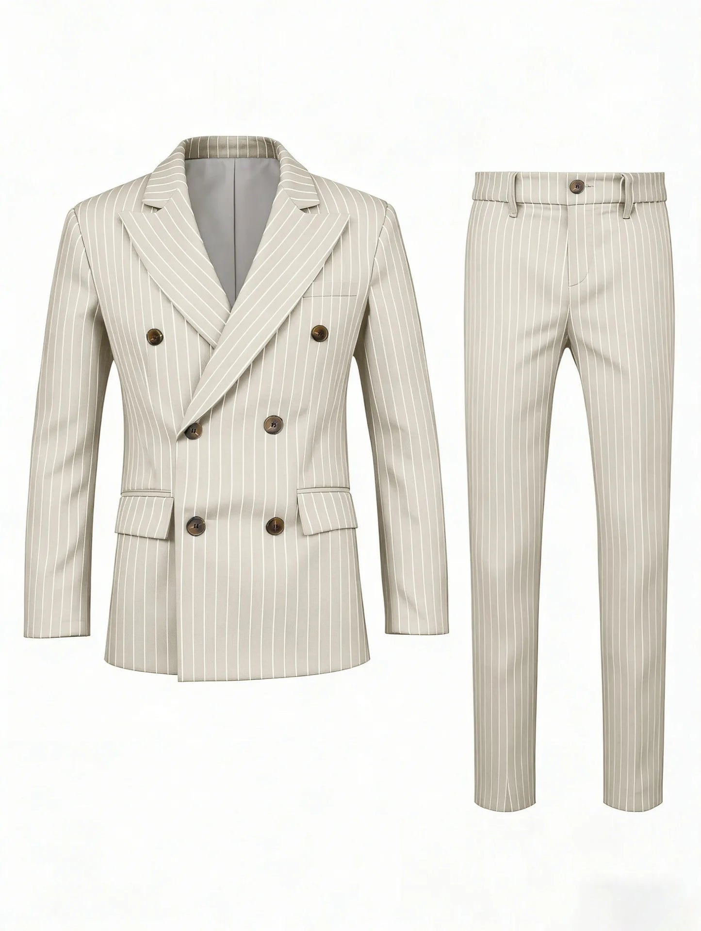 High-quality European and American Men's Clothing, Formal Suits with Stripes, Trousers for Business, Formal Dinners, Weddings