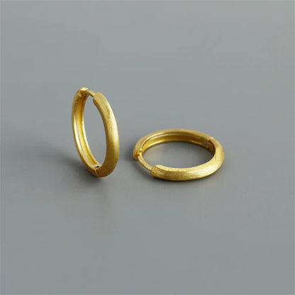 925 Sterling Silver Minimalist Matte Gothic Unisex Huggies Ear Hoop Earrings for Women Men Piercing Ear Buckle Jewelry