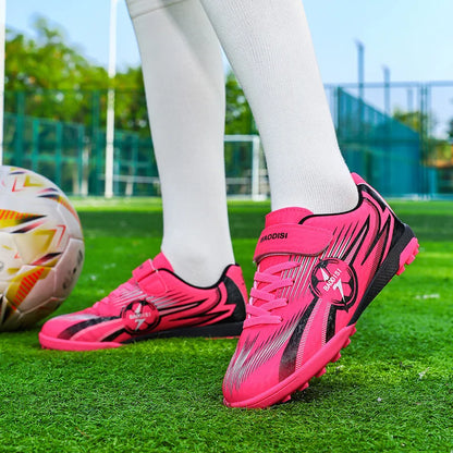 Kids Football Shoes Turf Soccer Cleats Non Slip Lightweight Training Sneakers Indoor Outdoor Futsal Boots Breathable Boys Girls
