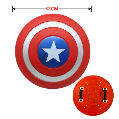 3-12Y Boy's Captain America Costume Superhero Roleplay Onesie School Performance Outfit with Mask and Shield Toy Gift