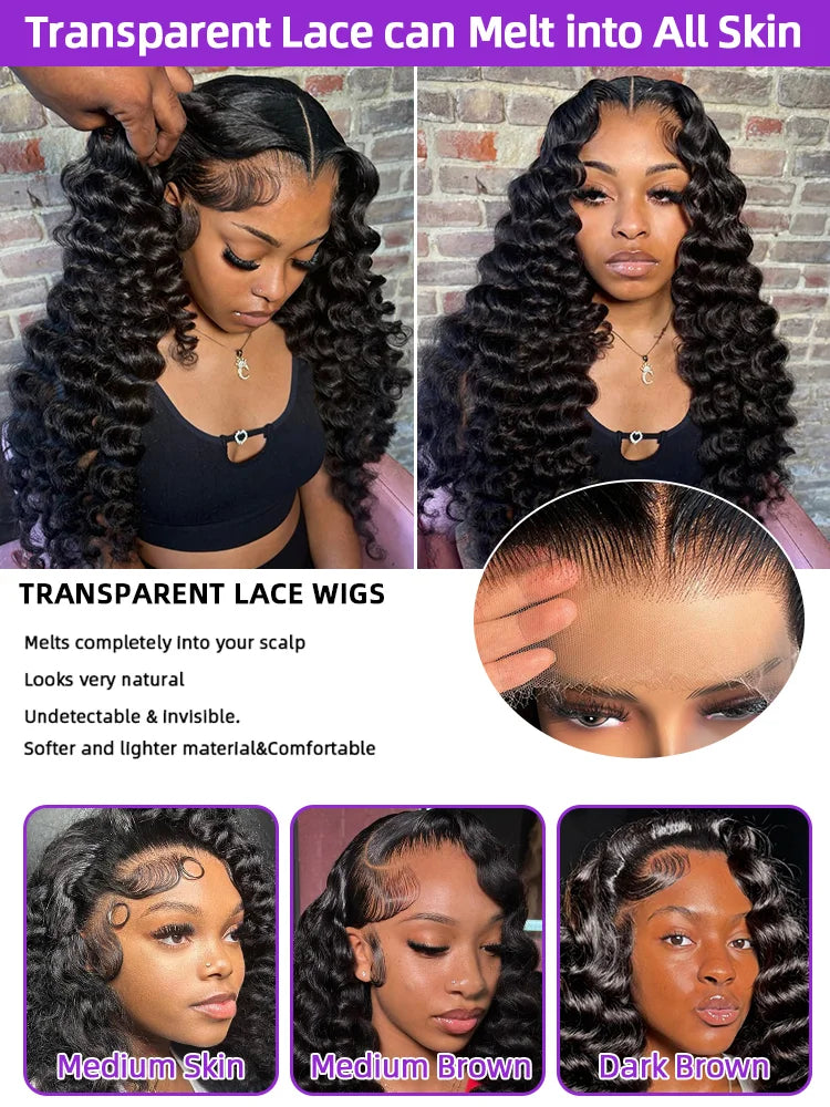 Loose Wave 13x6 HD Lace Frontal Wigs Loose Waves Wig Human Hair Brazilian Loose Deep Wave Curly Wigs Human Hair For Women
