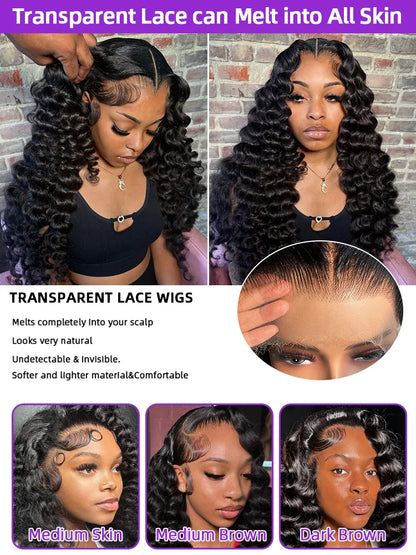 Loose Wave 13x6 HD Lace Frontal Wigs Loose Waves Wig Human Hair Brazilian Loose Deep Wave Curly Wigs Human Hair For Women
