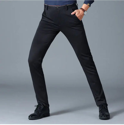 Classic Black Men's Office Dress Pants for Business Formal Fashionable Slim Fit Men's Suit Pants Casual Trousers Plus Size 28-40