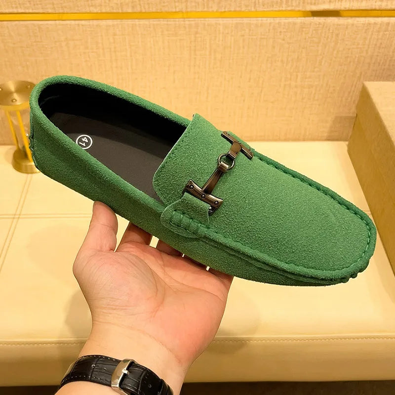 Suede Men Casual Shoes Lazy Shoes Male Breathable Slip-on Mens Driving Flat Shoes Comfortable Boat Shoe Loafers Moccasins