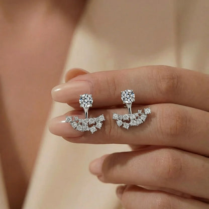 2 in 1 Pear Marquise Cut Moissanite Stud Earrings for Women S925 Silver Full Lab Diamond Dainty Pierced Ear Fine Jewelry