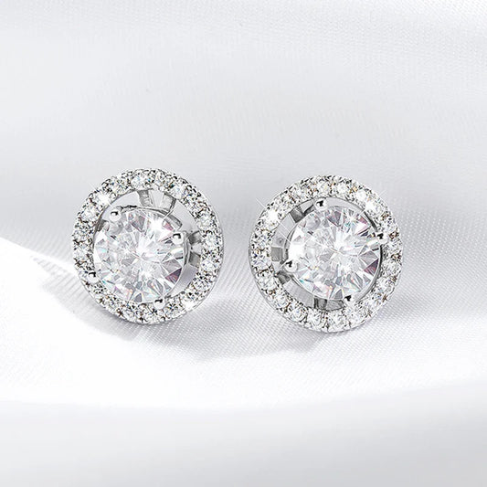 2ct+0.3ct Full Moissanite Studs Earring for Women Sparkling Diamond Wedding Party Ear Stud S925 Sterling Silver Jewelry