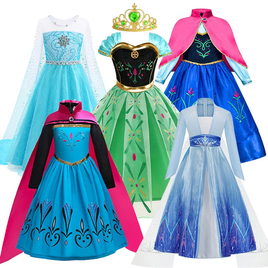 Girl Princess Dress Halloween 2026 Cosplay Party Costume Snow Queen Princess Clothes Children Outfit
