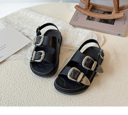 Children Sandals for Girls 2025 Summer New Fashion Korean Style Soft Bottom Anti-slippery Versatile Princess Outside Beach Shoes