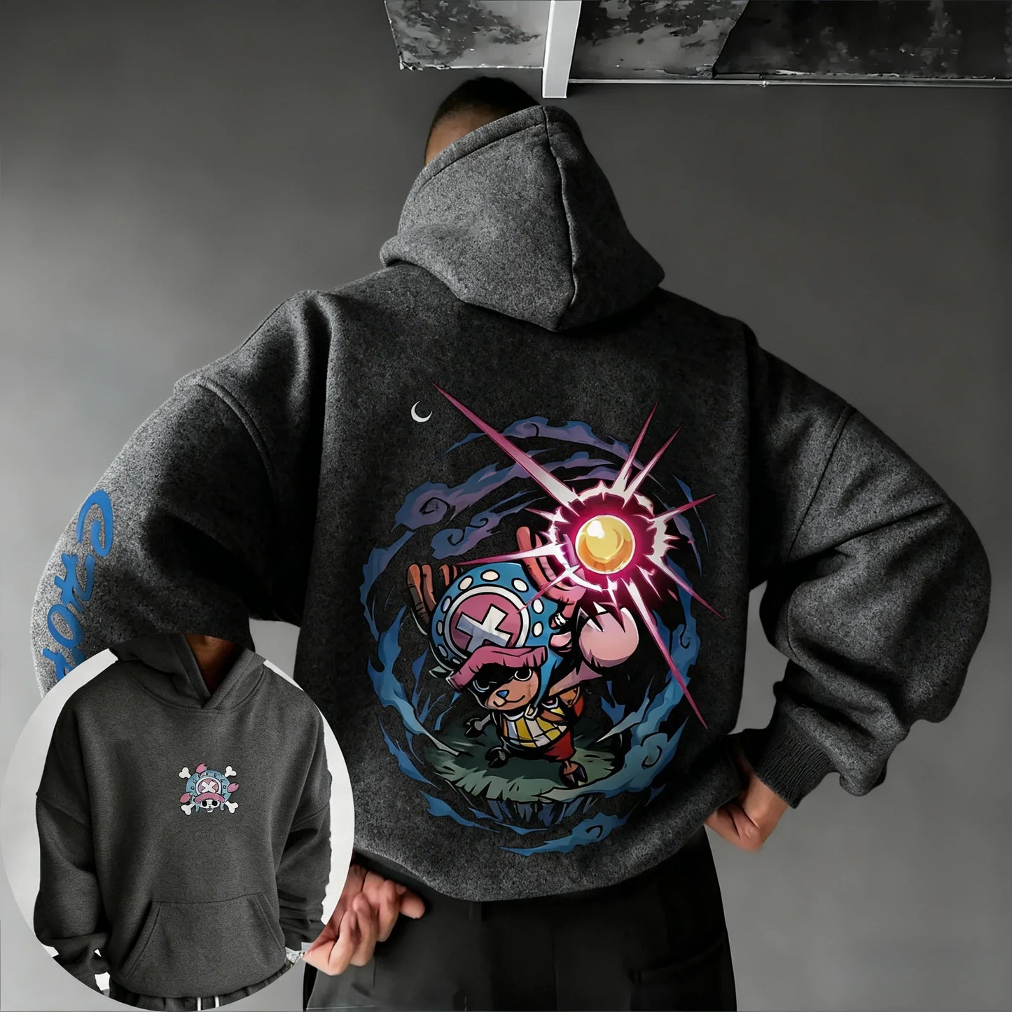 Anime Tony Tony Chopper Printed Hoodie Spring/Autumn Men's New Loose Casual American Street Hip Hop Parent Child Top