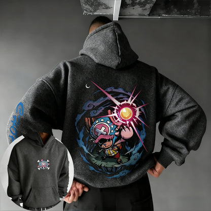 Anime Tony Tony Chopper Printed Hoodie Spring/Autumn Men's New Loose Casual American Street Hip Hop Parent Child Top