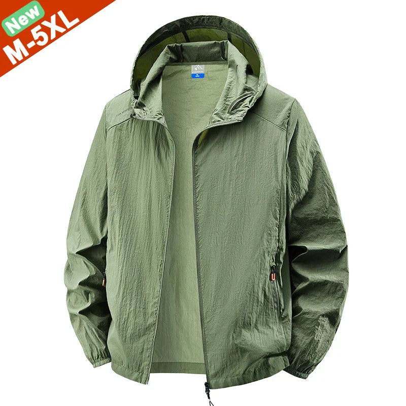 Fast Ship Summer Jackets Men Hooded Windbreaker Coats Camping Sunscreen Clothing Men Ultrathin Fishing Wearing Man Sportswear