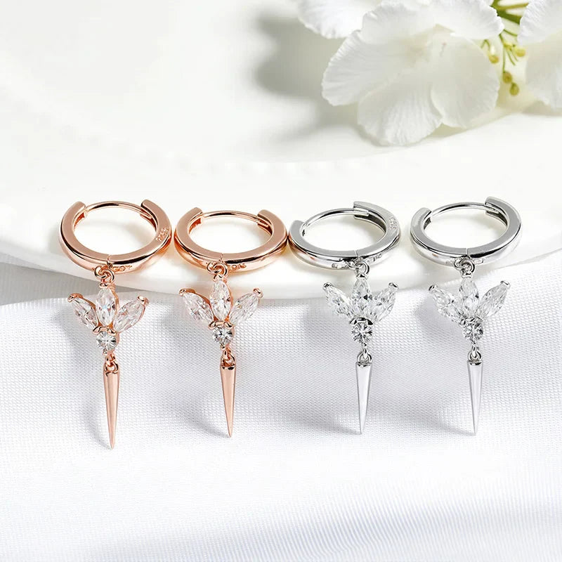 Test Passed 2.5*5mm All Moissanite Drop Earrings for Women Marquise Cut Valentine's Day Gifts 8 Gems 925 Sterling Silver