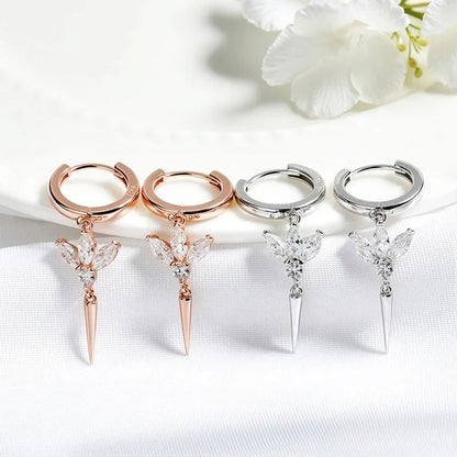 Test Passed 2.5*5mm All Moissanite Drop Earrings for Women Marquise Cut Valentine's Day Gifts 8 Gems 925 Sterling Silver