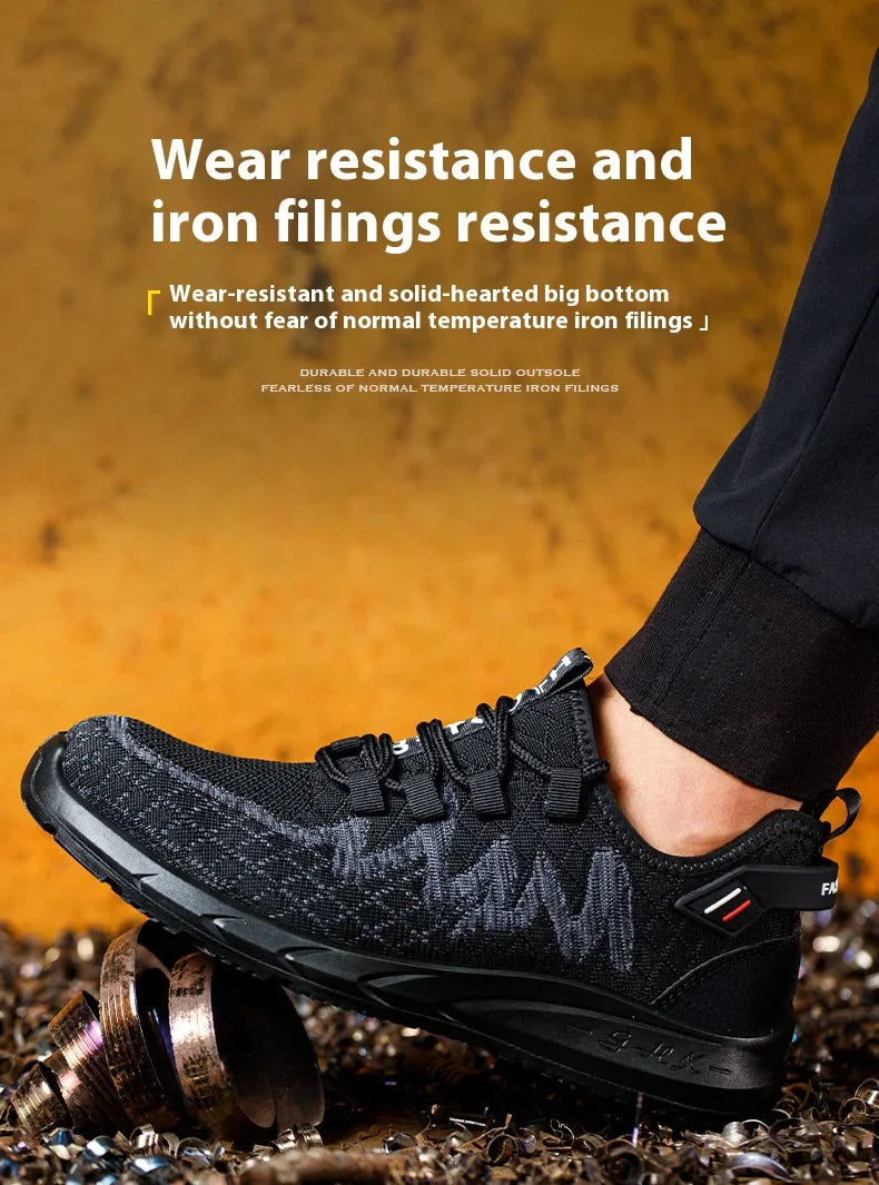 Light Breathable Sneaker Safety Shoes Steel Toe Shoes for Men Anti-slip Anti-impact Anti-puncture Outdoor Work Security Shoes
