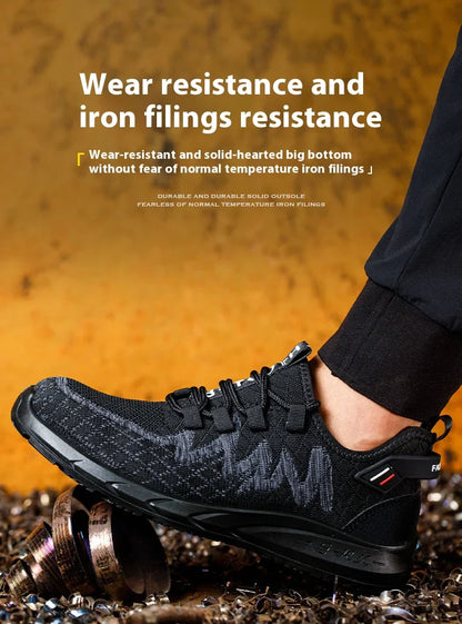 Light Breathable Sneaker Safety Shoes Steel Toe Shoes for Men Anti-slip Anti-impact Anti-puncture Outdoor Work Security Shoes