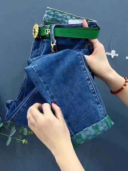 High Waist Straight Jeans Loose Fit Stretch Haren Denim Pants