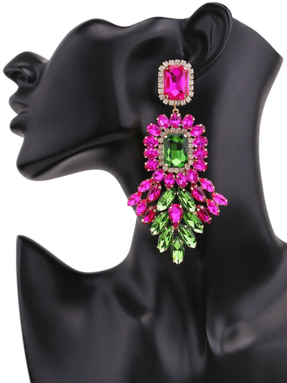 New Crystal Dangle Earrings For Women Rhinestone Earrings Weddings Ladies Party Fashion Jewelry Accessories Wholesale Gifts