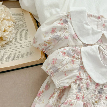 Sweet Princess Dress European and American Style Summer New Flower Printed Children's Clothing Girls Dresses