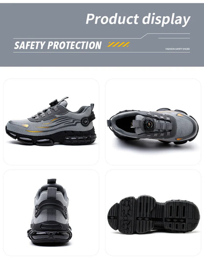 Small Size Rotary Buckle Work Safety Shoes For Men Air Soft Sole Lightweight Protective Work Sneakers Men and Women Shoes