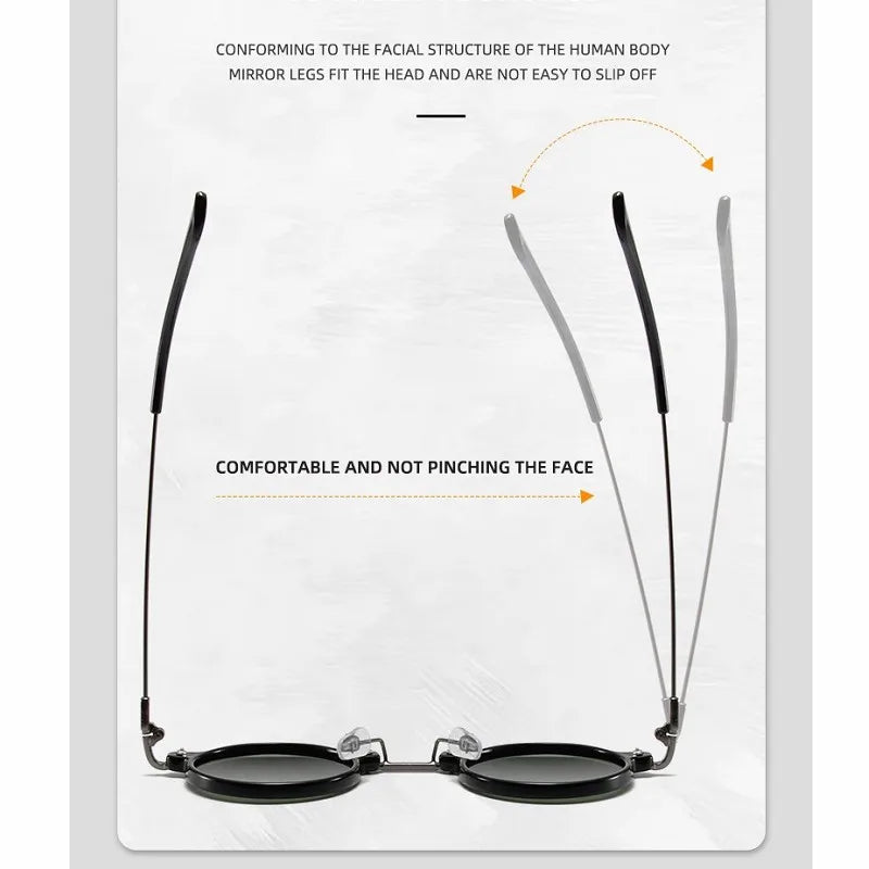 Retro Steampunk Round Sunglasses – UV400 Metal Frame | Men & Women