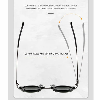 Retro Steampunk Round Sunglasses – UV400 Metal Frame | Men & Women