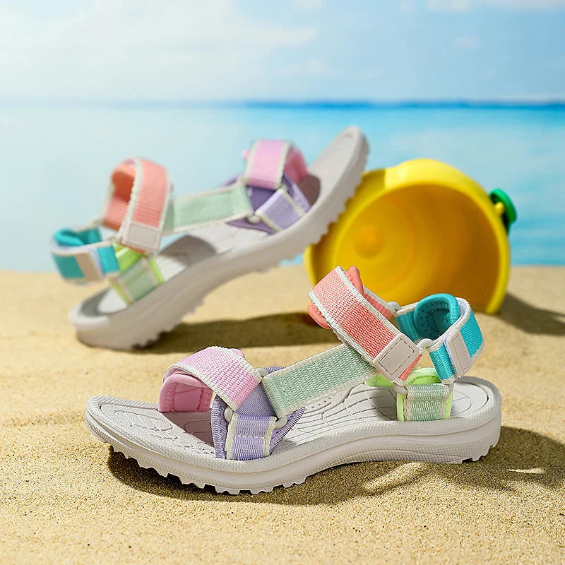 Children's Sandals Summer Boys Breathable Light Non-slip Kids Outdoor Beach Shoes Fashion Girls Open Toed Leisure Flat Sandals