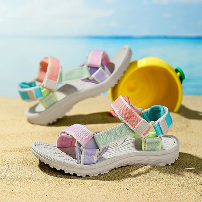 Children's Sandals Summer Boys Breathable Light Non-slip Kids Outdoor Beach Shoes Fashion Girls Open Toed Leisure Flat Sandals