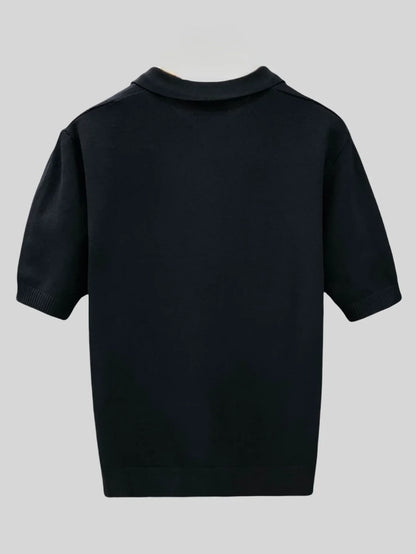 Wholesale Men Summer T-shirt Thin Knitted Ice Silk Short Sleeve 2025 New Youth Luxury Style Lapel Short-sleeved POLO Shir