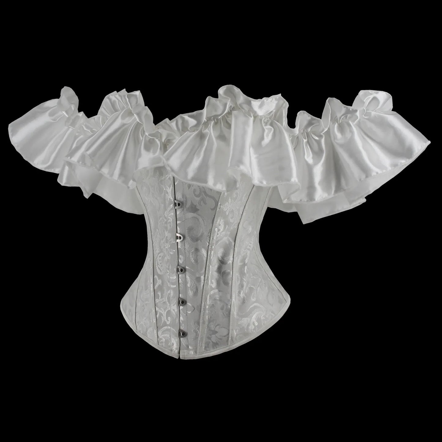 Off Shoulder Corset Top Sexy Gothic Corsets and Bustiers Overbust Corset Slimming Waist Trainer Ruffles Short Sleeve Women Top