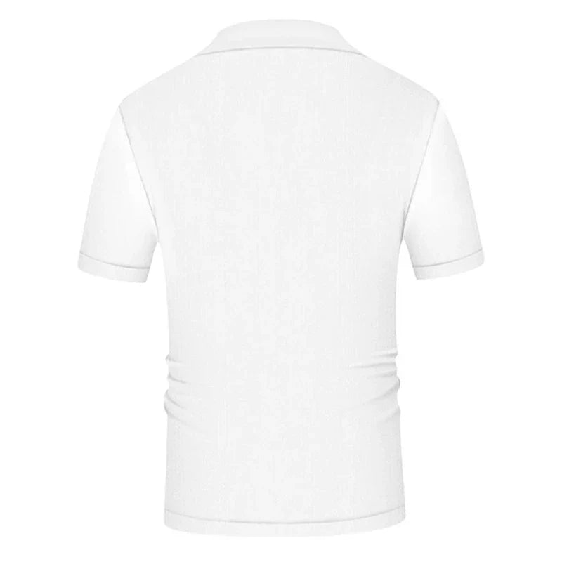 Summer Clothing Men's Casual Knitted Patchwork Short Sleeve Polo Shirt Lapel Button Breathable T Shirt Fashion Luxury M-3XL