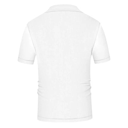 Summer Clothing Men's Casual Knitted Patchwork Short Sleeve Polo Shirt Lapel Button Breathable T Shirt Fashion Luxury M-3XL