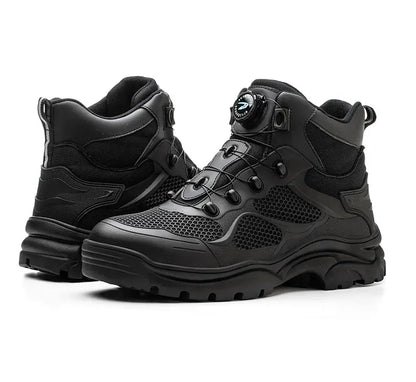 Men's Safety Work Boots Steel Toe Breathable Indestructible Puncture-Proof Rotary Buckle Shoes Comfortable Brand Work Footwear