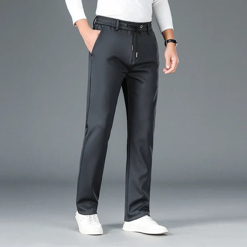 Men's Stretch Casual Pants Autumn Elastic Waist Straight Jogger Sweatpants Korean Business Classic Brand Trousers Male Clothing