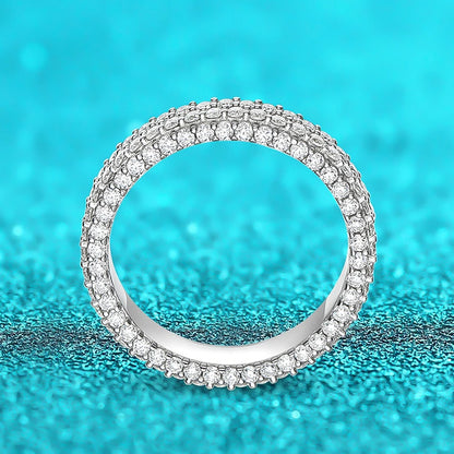 2.5cttw All Moissanite Rings for Women Full Enternity Sparkling Matching Diamond Band Sterling Silver S925 Jewelry